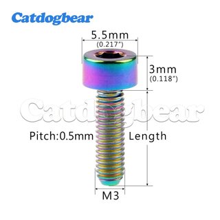 Catdogbear Titan Ti Bu Lông M3 X 6 8 10 12 15 18 20 Mm Vít Lục Giác Bên Trong DIN912 Cho Xe Đạp Ti Fastener