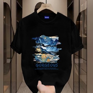 ✨Hàng có sẵn✨ WASSUP 2016 mẫu áo thun nam in hình tranh sơn thủy — 100% cotton, thời trang, Unisex.