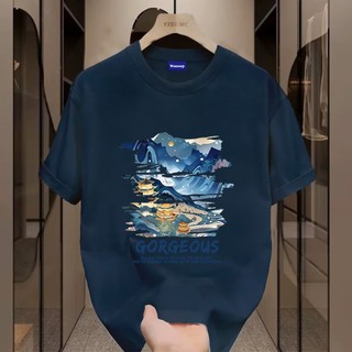 ✨Hàng có sẵn✨ WASSUP 2016 mẫu áo thun nam in hình tranh sơn thủy — 100% cotton, thời trang, Unisex.