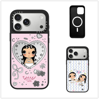 Không Dây Từ Tính Cho iPhone 17 16 15 14 13 Pro Max Plus Họa Tiết Ngộ nghĩnh Bé Gái Đen Cạnh Gương Mặt Sau Ốp điện thoại Nổi Logo