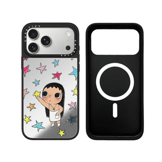 Không Dây Từ Tính Cho iPhone 17 16 15 14 13 Pro Max Plus Họa Tiết Ngộ nghĩnh Bé Gái Đen Cạnh Gương Mặt Sau Ốp điện thoại Nổi Logo