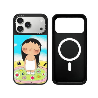 Không Dây Từ Tính Cho iPhone 17 16 15 14 13 Pro Max Plus Họa Tiết Ngộ nghĩnh Bé Gái Đen Cạnh Gương Mặt Sau Ốp điện thoại Nổi Logo