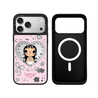Không Dây Từ Tính Cho iPhone 17 16 15 14 13 Pro Max Plus Họa Tiết Ngộ nghĩnh Bé Gái Đen Cạnh Gương Mặt Sau Ốp điện thoại Nổi Logo