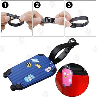 Thẻ hành lý silicon hoạt hình chống thất lạc, thẻ gắn vali túi du lịch, thẻ tên hành lý tiện lợi bền đẹp