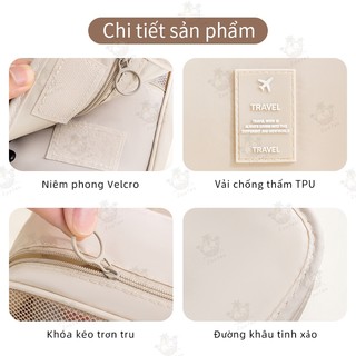 Túi đựng mỹ phẩm du lịch có móc treo chống nước, túi đựng đồ vệ sinh cá nhân đa năng nhiều ngăn tiện lợi, gọn nhẹ
