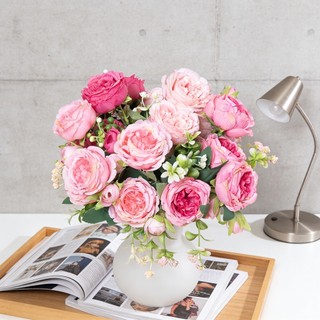 Hoa Giả Trang Trí Nhà Cửa Mẫu Đơn Hồng Lụa Bó Đẹp Như Thật Cao Cấp Decor Phòng Khách Đám Cưới Phụ Kiện Chụp Ảnh Quà Tặng Sang Trọng Vintage DIY Nội Thất Ban Công Sân Vườn Tiệc Party Đạo Cụ Nhiều Màu Bền Hiện Đại Bàn Làm Việc Nghệ Thuật Cây Ngủ