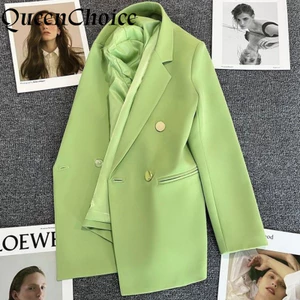 Nữ Tay Dài Màu Hồng Chắc Chắn Blazer Nữ Công Sở Nữ OL Phù Hợp Với Công Sở Áo Khoác Ngoài Đồng Phục