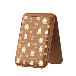 Giá đỡ thẻ điện thoại da thật họa tiết Miffy Rabbit dễ thương dành cho các cặp đôi tương thích với iPhone 17 17 Pro Max 17 Air 16 16 Pro Max 15 14 13 12 11 Pro Max Plus giá đỡ thẻ dọc