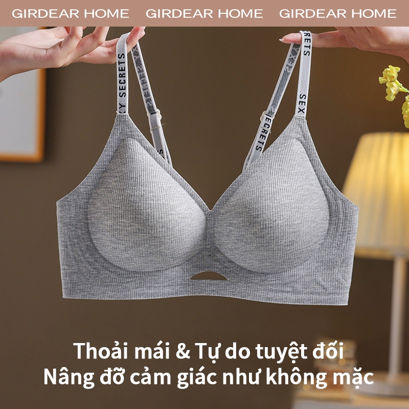 Girdear Home Nhà Liền Mạch Thạch Gel Áo Ngực Chữ Dây Cutout Push Up Áo Ngực Thoải Mái Tập Hợp Quần Lót Chống Trơn Trượt Cho Nữ,GH58