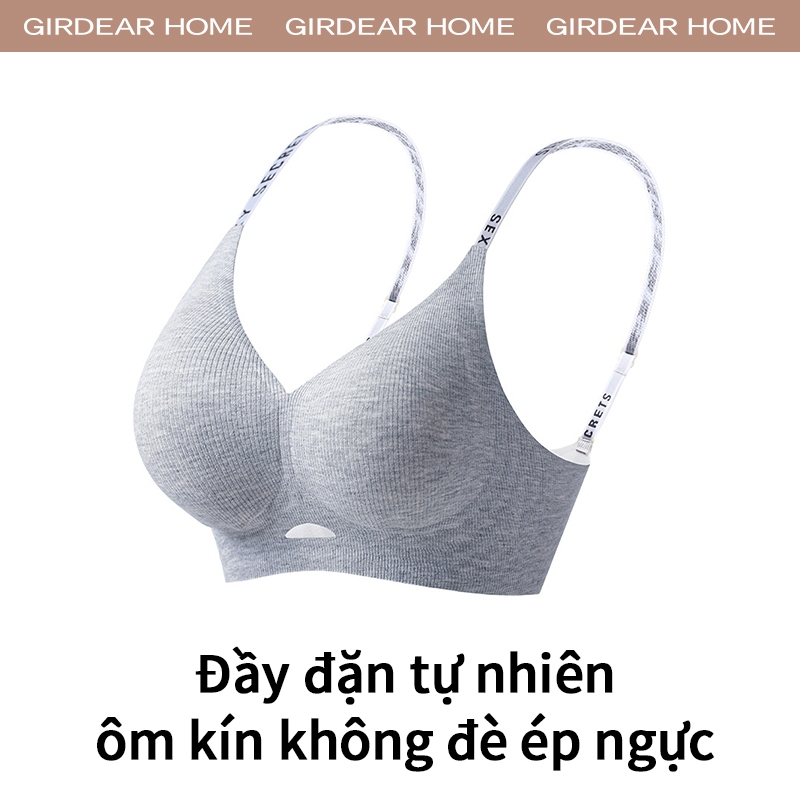 Girdear Home Nhà Liền Mạch Thạch Gel Áo Ngực Chữ Dây Cutout Push Up Áo Ngực Thoải Mái Tập Hợp Quần Lót Chống Trơn Trượt Cho Nữ,GH58
