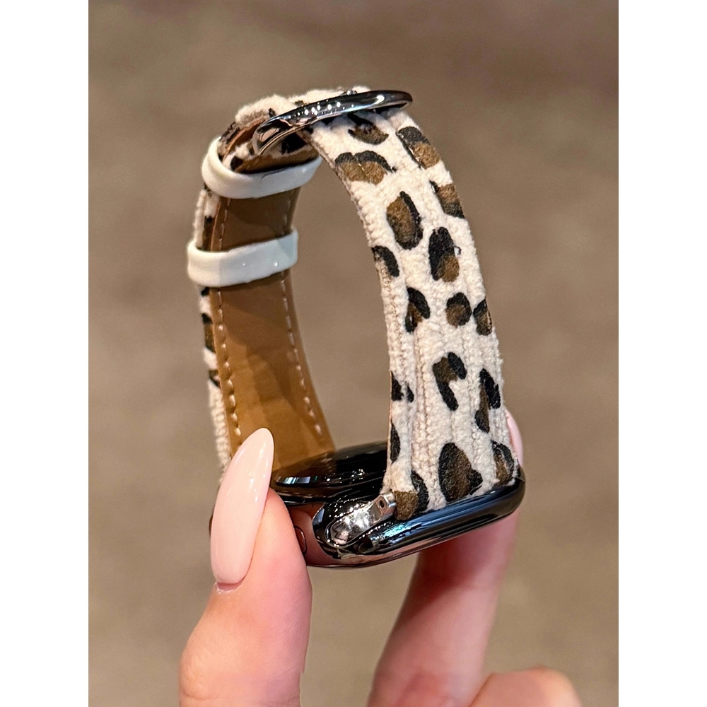 Dây đeo cổ tay mỏng hơn in họa tiết da báo thời trang dành cho nữ Thích hợp cho Apple Watch S11 SE3 Ultra3 S10 S9 S8 SE S7 S6 Ultra 49mm 46mm 42mm 40mm 44mm 41mm 45mm Dây đeo cổ tay