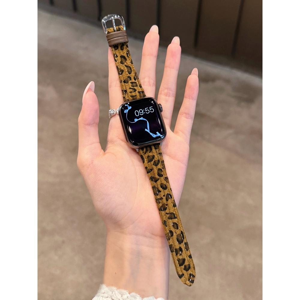 Dây đeo cổ tay mỏng hơn in họa tiết da báo thời trang dành cho nữ Thích hợp cho Apple Watch S11 SE3 Ultra3 S10 S9 S8 SE S7 S6 Ultra 49mm 46mm 42mm 40mm 44mm 41mm 45mm Dây đeo cổ tay