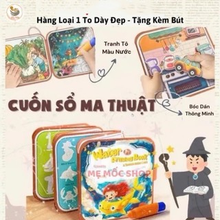 Combo Sách Ma Thuật Màu Nước Nguyên Chất Tự Xóa Với Nhãn Dán Nhiều Loại 2in1, Đồ Chơi Tranh Màu Nước Sáng Tạo Cho Bé Tình Yêu