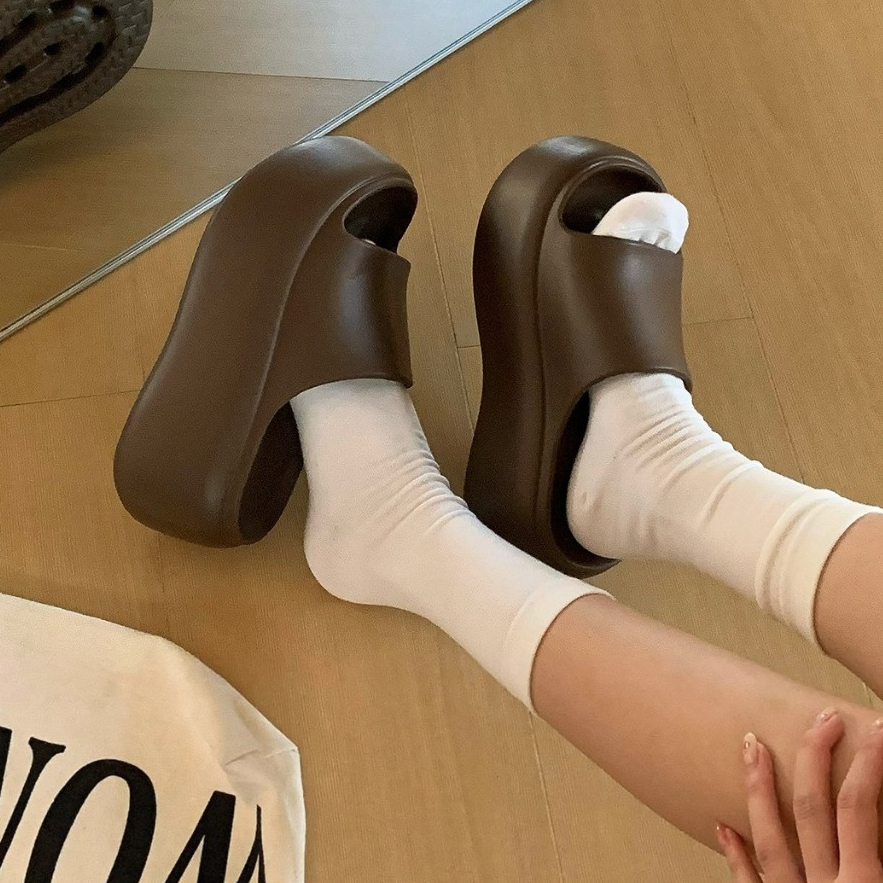 XIXITIAO Dép Dép Đế Dày Cao 8cm Nữ Đi Biển Mùa Hè Phong Cách Mới Ngoài Trời