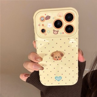 Ốp điện thoại TPU họa tiết Polka Dot Puppy cho iPhone 17 Pro Max 16 pro max
