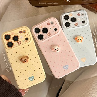 Ốp điện thoại TPU họa tiết Polka Dot Puppy cho iPhone 17 Pro Max 16 pro max
