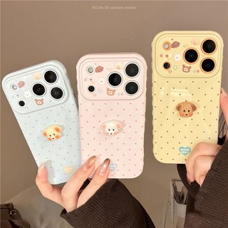 Ốp điện thoại TPU họa tiết Polka Dot Puppy cho iPhone 17 Pro Max 16 pro max