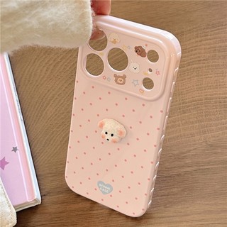 Ốp điện thoại TPU họa tiết Polka Dot Puppy cho iPhone 17 Pro Max 16 pro max