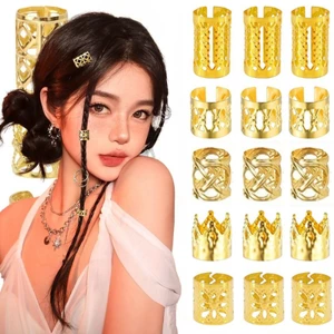 Nhẫn Tóc Bện Kim Loại Rỗng Cho Cô Gái