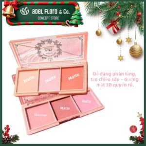 🎨Adel Bảng 3 Tông Má Mắt | Phấn Siêu Mịn, Lâu Trôi Kiềm Dầu & Hạn Chế Bay Màu, Cho Má Hồng Tự Nhiên