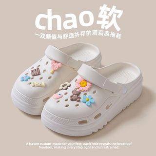 Dép Sục Quai Hậu Không Thấm Nước Nam Nữ Classic Nữ Êm Chân Kèm Charm Dễ Thương - 01