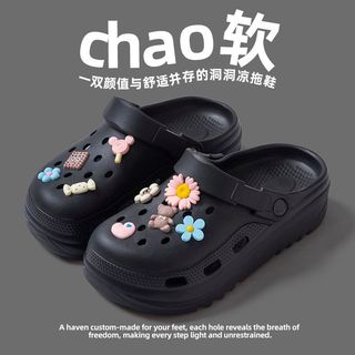 Dép Sục Quai Hậu Không Thấm Nước Nam Nữ Classic Nữ Êm Chân Kèm Charm Dễ Thương - 01