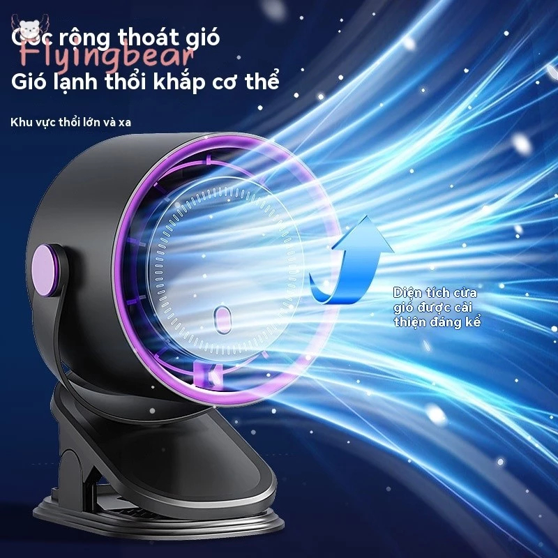 Quạt Kẹp Bàn Mini Tích Điện Màn Hình LCD Cảm Ứng 100 Cấp Độ Siêu Mát Không Ồn Xoay 720 Độ Pin Trâu