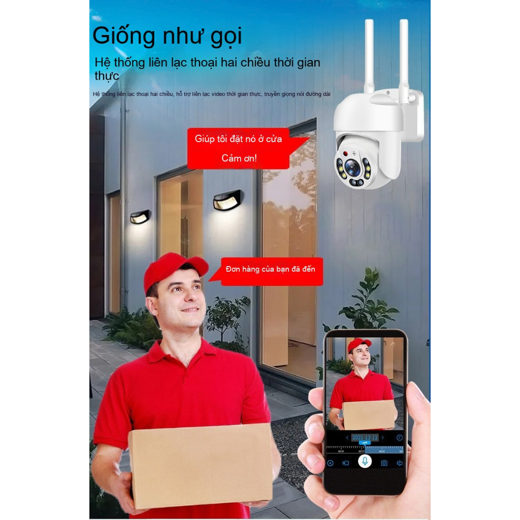 Camera không dây Hộ gia đình HD wifi Mạng từ xa Tầm nhìn ban đêm Cloud Ant Ngoài trời 5G Camera giám sát băng tần kép