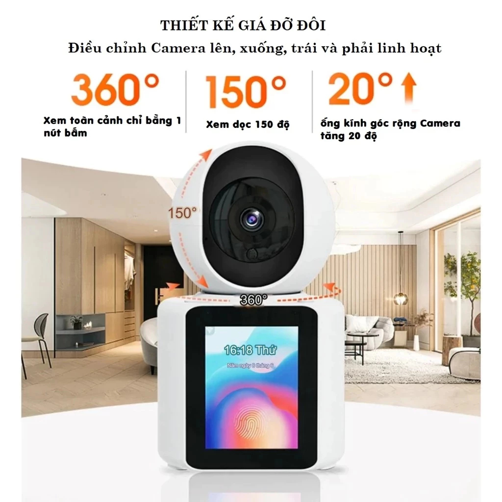 Super Look icsee Trong nhà với màn hình Giám sát thông minh Webcam gia đình Giám sát cuộc gọi Video wifi
