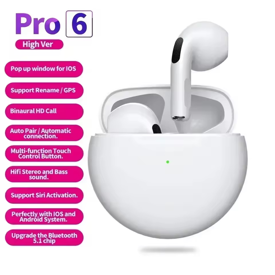 Sản phẩm mới Tai nghe Bluetooth Pro6 J6 True Wireless Stereo 5.3 HD Call Tai nghe chơi game hai taiTWS