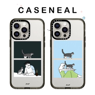 CASENEAL Cat boy girl Vỏ Điện Thoại Acrylic Chất Lượng Cao Thích Hợp Cho iPhone 17ProMax 17pro 17 air 16promax 16 15promax 15 14promax 13 13promax Ốp Lưng Cứng Chống Rơi Thời Trang