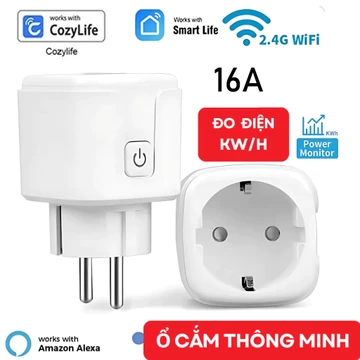 Bộ chuyển đổi ổ cắm thông minh không dây Wifi EU 16A AC100-240V Ổ cắm điện thông minh Alexa Google Home Điều khiển bằng giọng nói Tuya Ứng dụng cuộc sống minh