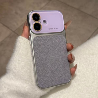 Phim bảo vệ ống kính thủy tinh Họa tiết vải lanh Vỏ điện thoại bằng da PU cho iPhone 17Promax 17Pro 14 15 16 Pro Max 13 Chống sốc ai Nút máy ảnh Nam Nữ Vỏ điện thoại di động