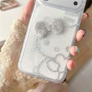 Ốp điện thoại chất liệu Acrylic hình mèo nơ iPhone 17 Pro max 16 Pro