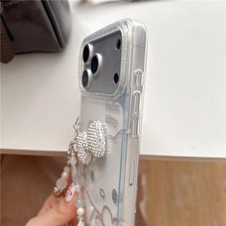 Ốp điện thoại chất liệu Acrylic hình mèo nơ iPhone 17 Pro max 16 Pro