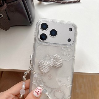 Ốp điện thoại chất liệu Acrylic hình mèo nơ iPhone 17 Pro max 16 Pro