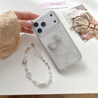 Ốp điện thoại chất liệu Acrylic hình mèo nơ iPhone 17 Pro max 16 Pro