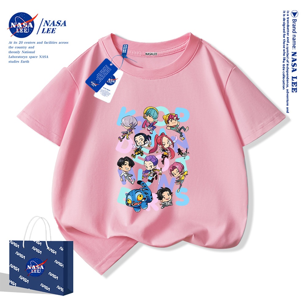 Áo thun ngắn tay NASA 100% cotton cho trẻ em, in hình nhóm "Huntress" (Hội săn ma), thoáng mát và thoải mái, phù hợp cho bé trai bé gái.