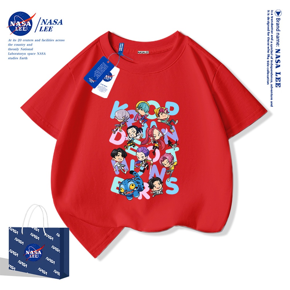 Áo thun ngắn tay NASA 100% cotton cho trẻ em, in hình nhóm "Huntress" (Hội săn ma), thoáng mát và thoải mái, phù hợp cho bé trai bé gái.