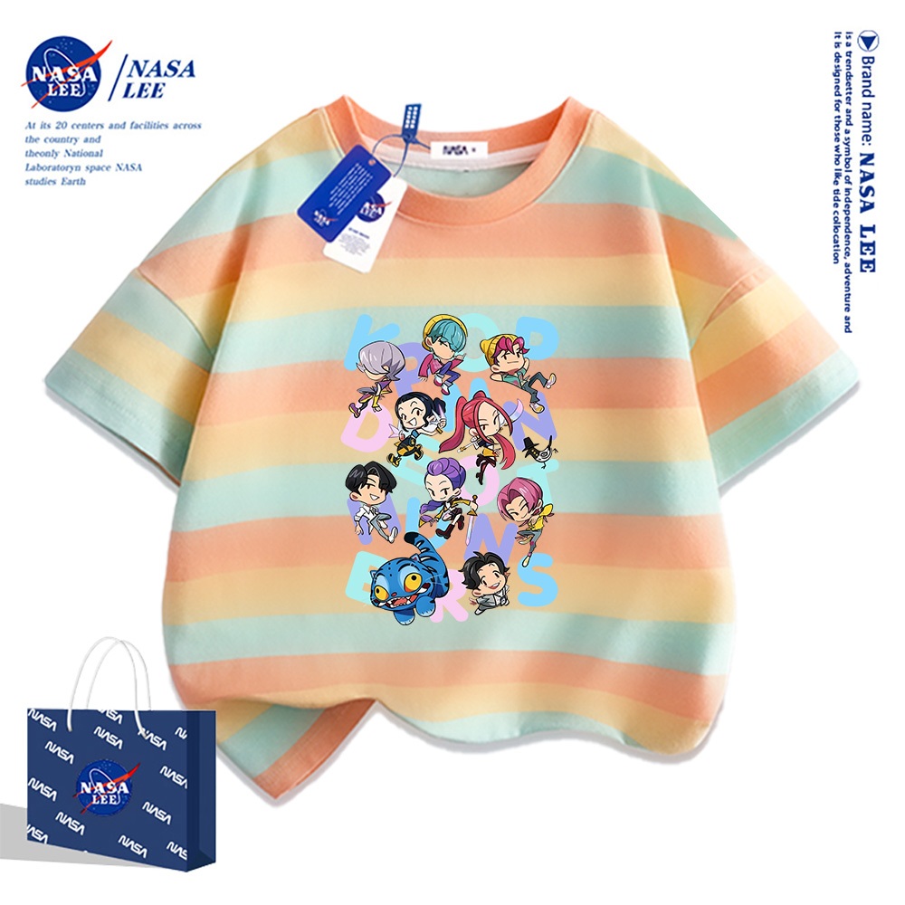 Áo thun ngắn tay NASA 100% cotton cho trẻ em, in hình nhóm "Huntress" (Hội săn ma), thoáng mát và thoải mái, phù hợp cho bé trai bé gái.