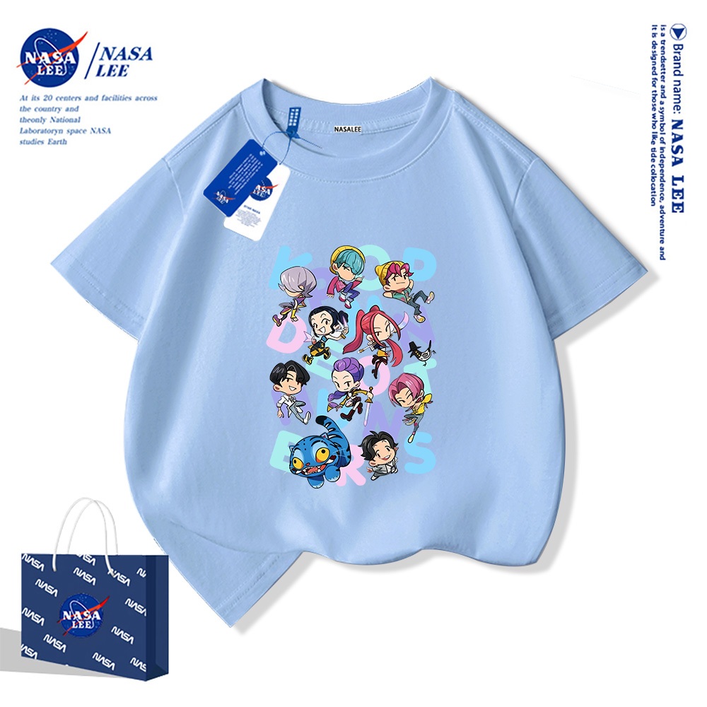 Áo thun ngắn tay NASA 100% cotton cho trẻ em, in hình nhóm "Huntress" (Hội săn ma), thoáng mát và thoải mái, phù hợp cho bé trai bé gái.