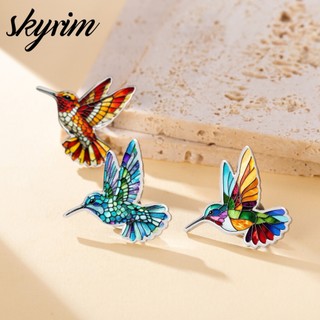 Pin Huy Hiệu Áo Skyrim Nhiều Màu Sắc, Chim Ruồi Thổ Cẩm, Thép Không Gỉ - Phụ Kiện Quần Áo