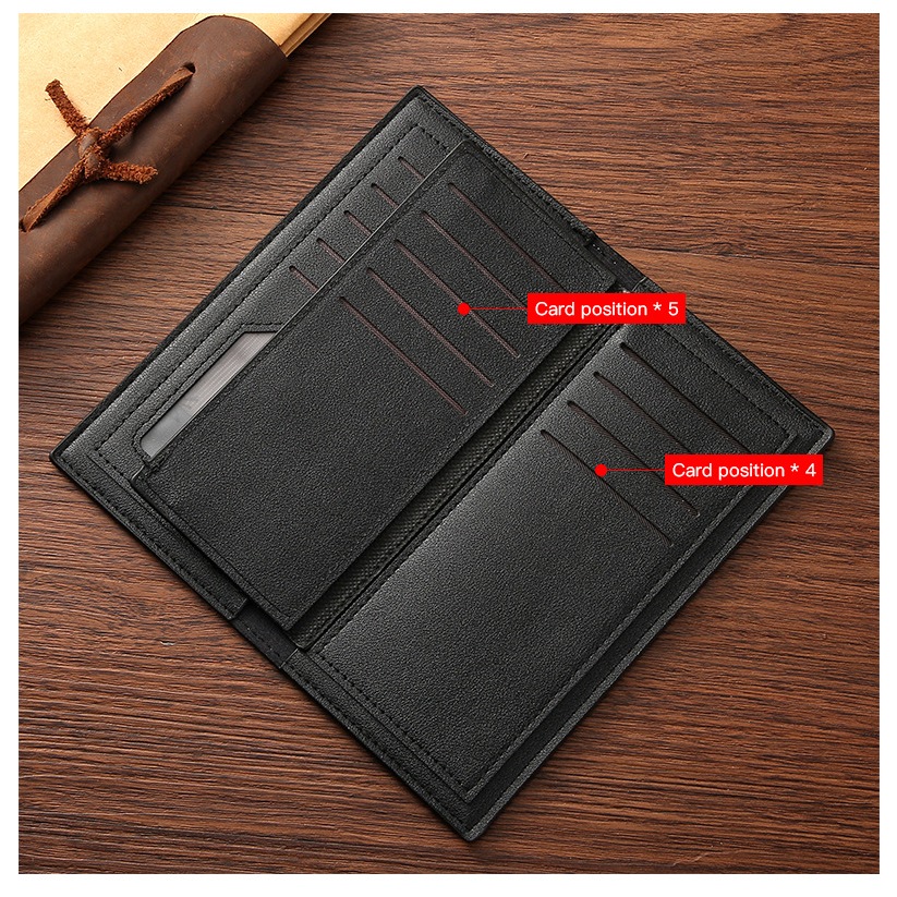 Ví nam Ví dài Da PU Ví mỏng dompet lelaki Ví đựng thẻ