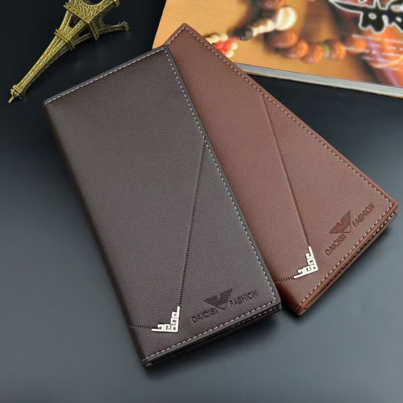 Ví nam Ví dài Da PU Ví mỏng dompet lelaki Ví đựng thẻ