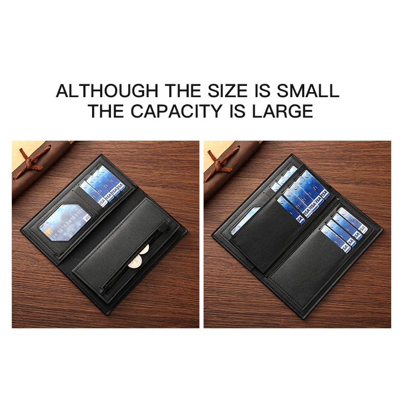 Ví nam Ví dài Da PU Ví mỏng dompet lelaki Ví đựng thẻ