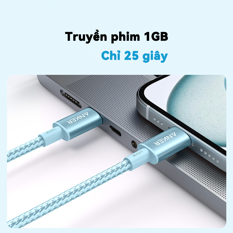 Anker Bộ sạc siêu nhanh - Cổng Type-C, dài 1m/1.8m, hỗ trợ sạc nhanh PD, Cho iPhone 15/16/17 và thiết bị Android/Samsung