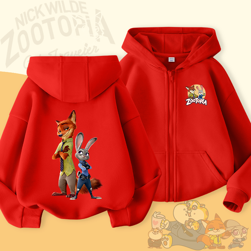 W.G.Q Áo Hoodie bé trai / bé gái, mùa xuân thu phong cách mỏng, giản dị thoải mái với  in hình Zootopia