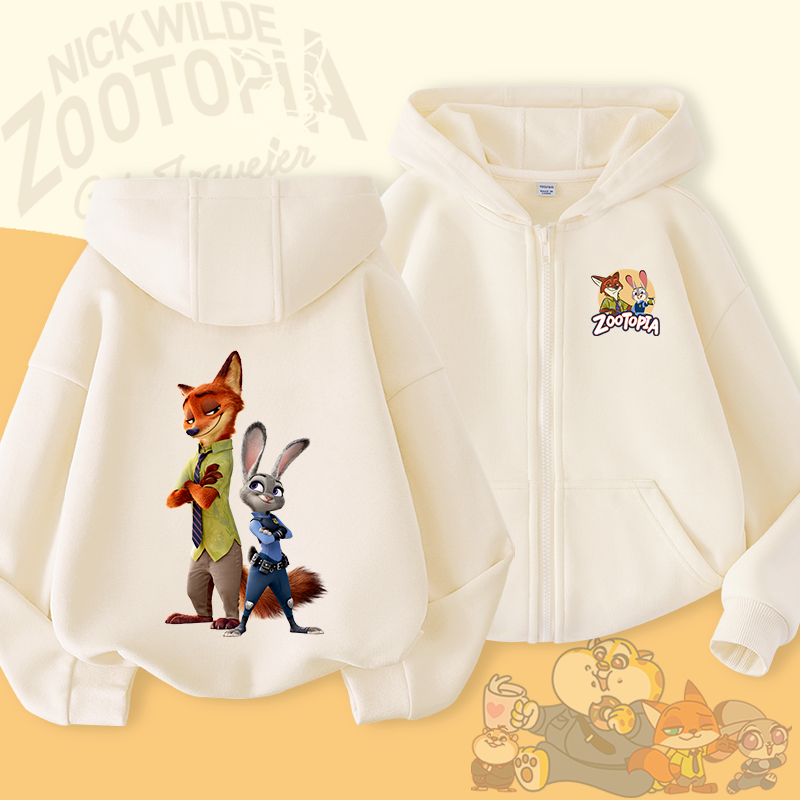W.G.Q Áo Hoodie bé trai / bé gái, mùa xuân thu phong cách mỏng, giản dị thoải mái với  in hình Zootopia