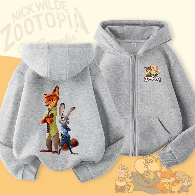 W.G.Q Áo Hoodie bé trai / bé gái, mùa xuân thu phong cách mỏng, giản dị thoải mái với  in hình Zootopia