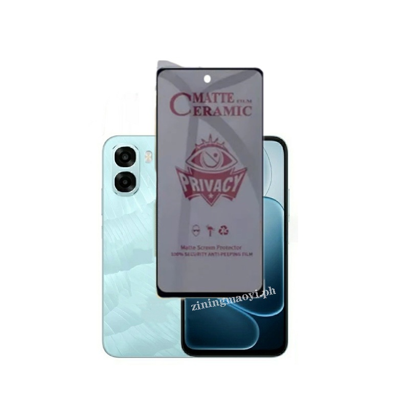 Bộ bảo vệ toàn bộ 3 trong 1 cho Oppo A6X, A6pro, A5pro, A5, A3, A3X Bảo vệ màn hình bằng gốm riêng tư và Vỏ ống kính máy ảnh và Phim mặt sau